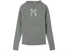 Name It light grey melange glittersløjfe bluse